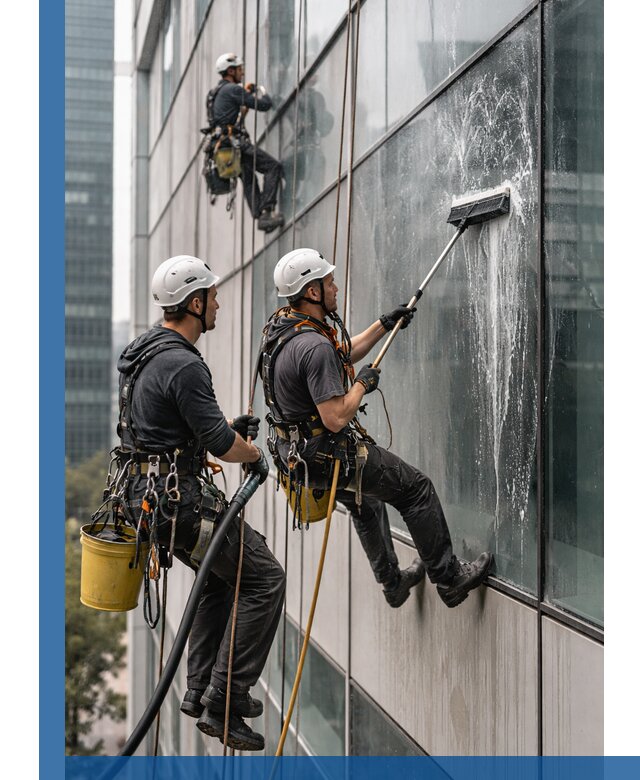 Профессиональная высотная мойка фасадов зданий в Новокузнецке
