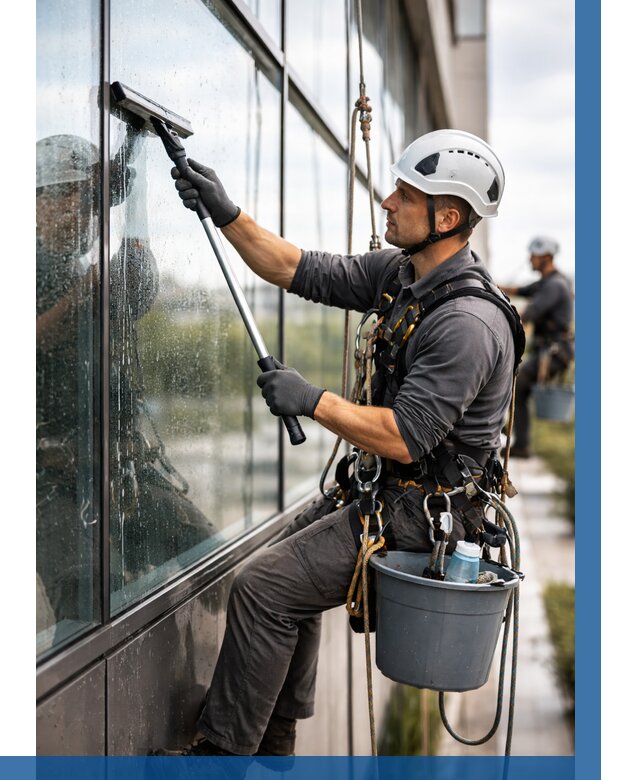 Мойка стеклянных фасадов в Новокузнецке от 205 р. | ВЫСОТНИК-Нвк