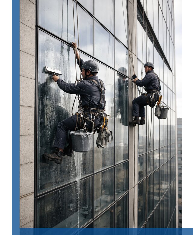 Профессиональная мойка стеклянных фасадов зданий в Новокузнецке