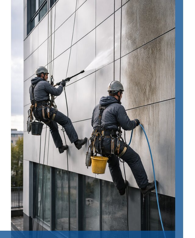 Мойка фасада из композита в Новокузнецке по цене от 308 р. | ВЫСОТНИК-Нвк