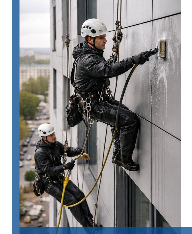 Профессиональная мойка фасада из композита в Новокузнецке
