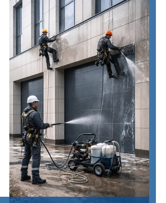 Послестроительная мойка фасада в Новокузнецке от 308 р. | ВЫСОТНИК-Нвк