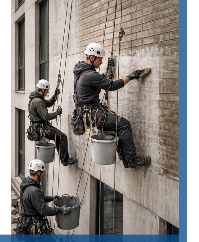 Удаление высолов с фасада в Новокузнецке от 257 р. | ВЫСОТНИК-Нвк