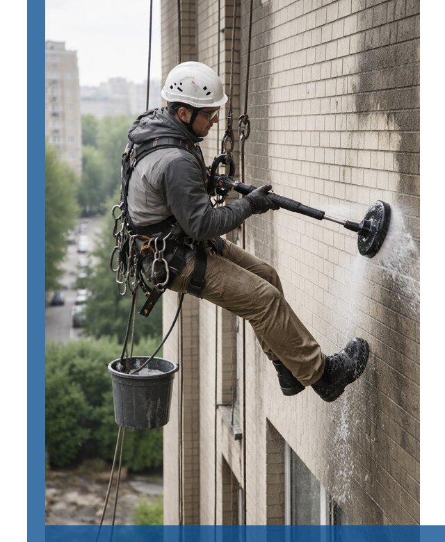 Очистка фасада от копоти в Новокузнецке профессионально и безопасно