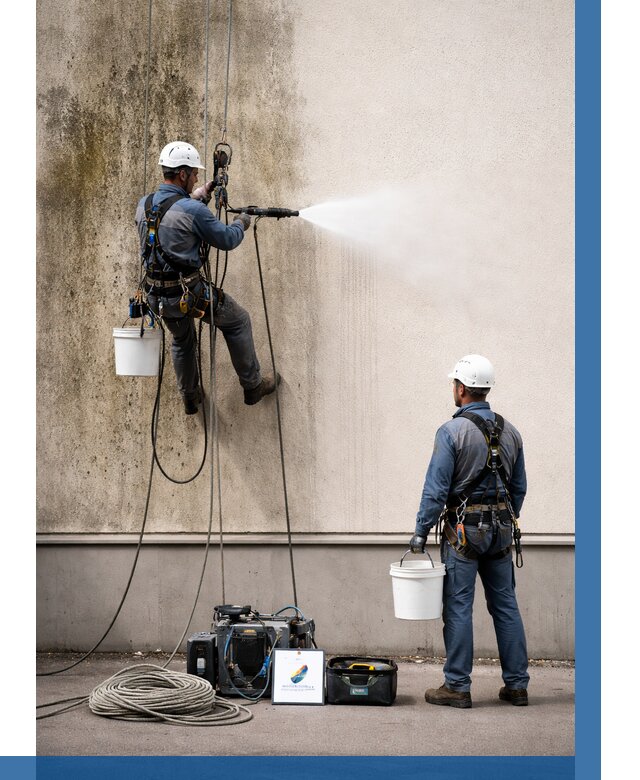 Очистка фасада от плесени в Новокузнецке от 308 р. | ВЫСОТНИК-Нвк