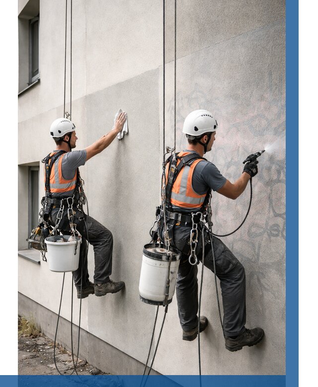 Антиграффити покрытие фасада в Новокузнецке от 616 р. | ВЫСОТНИК-Нвк