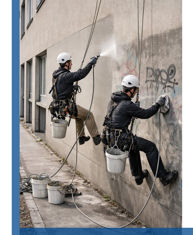 Антиграффити покрытие фасада с защитой от надписей в Новокузнецке