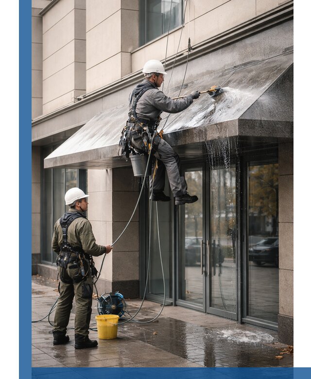 Профессиональная мойка козырьков и навесов в Новокузнецке