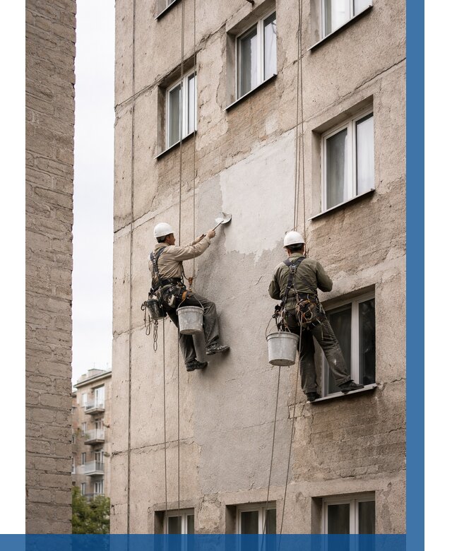 Косметический ремонт фасада в Новокузнецке от 1130 р. | ВЫСОТНИК-Нвк