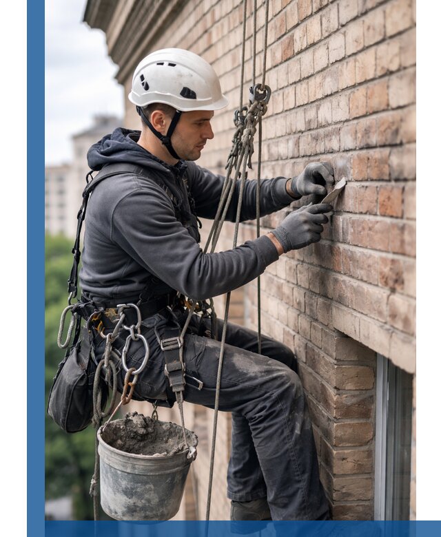 Качественный ремонт кирпичной кладки фасада в Новокузнецке с гарантией