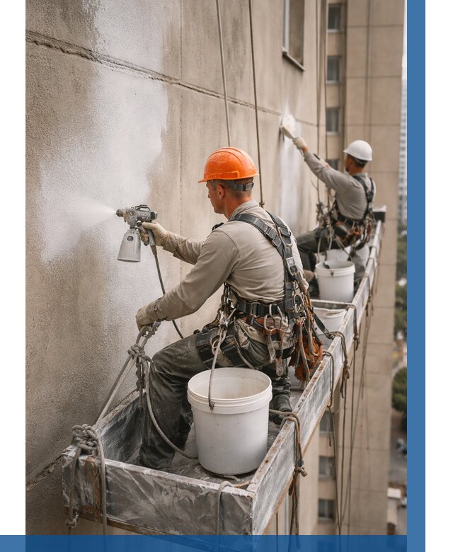 Грунтовка фасада на высоте в Новокузнецке от 123 р. | ВЫСОТНИК-Нвк