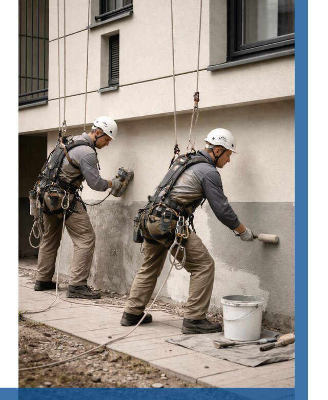 Окраска цоколя здания в Новокузнецке от 462 р. под ключ | ВЫСОТНИК-Нвк