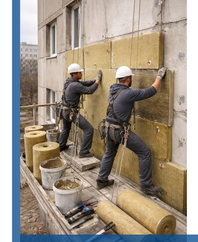 Утепление фасада минватой в Новокузнецке под ключ с гарантией