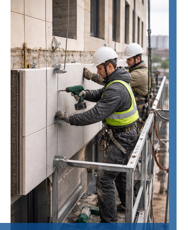 Монтаж фасадных термопанелей в Новокузнецке от 1541 р. | ВЫСОТНИК-Нвк