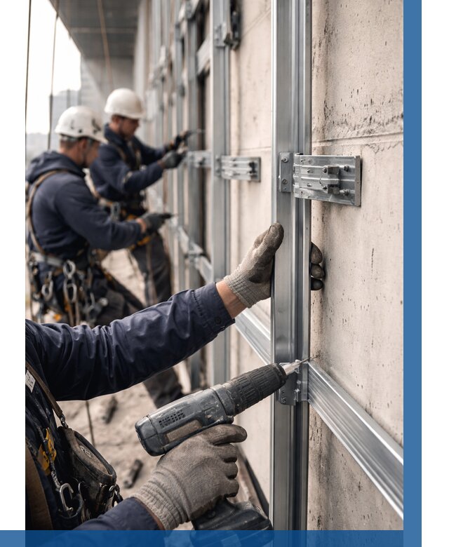 Монтаж подсистемы вентфасада в Новокузнецке от 873 р. | ВЫСОТНИК-Нвк