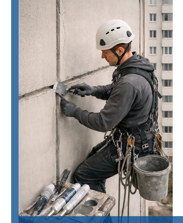 Ремонт межпанельных швов в Новокузнецке герметизация и восстановление