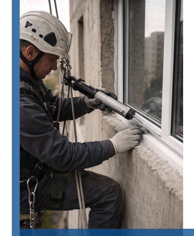 Герметизация оконных швов снаружи в Новокузнецке профессионально