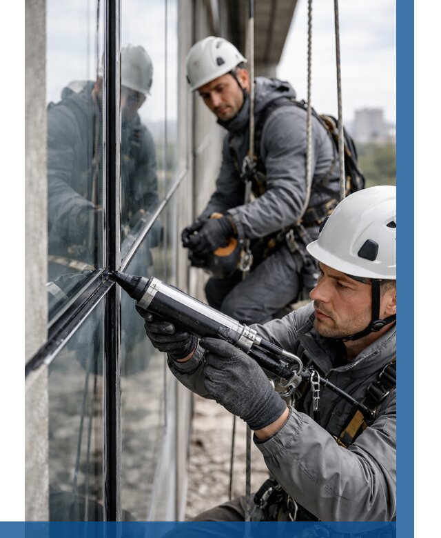 Герметизация витражных швов в Новокузнецке от 668 р. | ВЫСОТНИК-Нвк