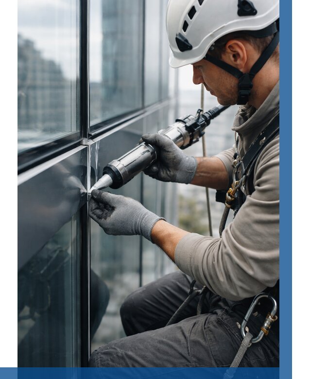 Герметизация стыков витража в Новокузнецке от 1233 р. | ВЫСОТНИК-Нвк