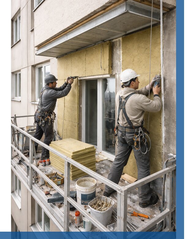 Утепление балкона снаружи в Новокузнецке от 1644 р. под ключ ВЫСОТНИК-Нвк