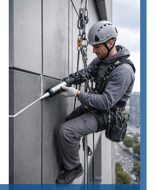 Герметизация стыков фасадных панелей в Новокузнецке от 6678 р.| ВЫСОТНИК-Нвк