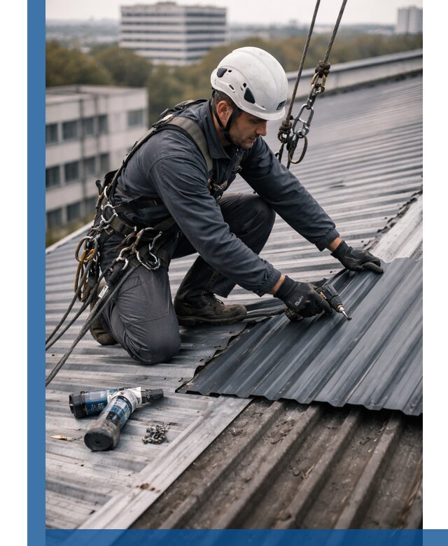 Ремонт профнастила на кровле в Новокузнецке, работы под ключ