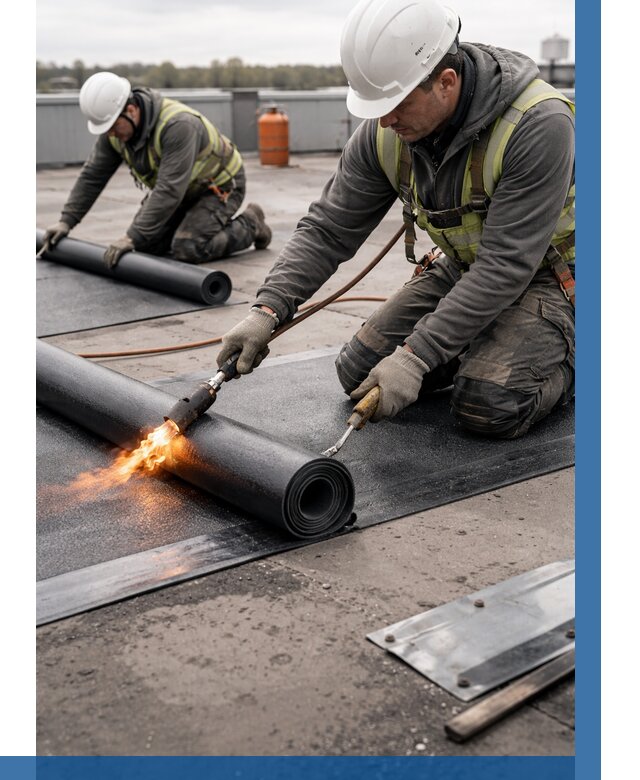 Монтаж наплавляемой кровли в Новокузнецке от 873 р. — ВЫСОТНИК-Нвк