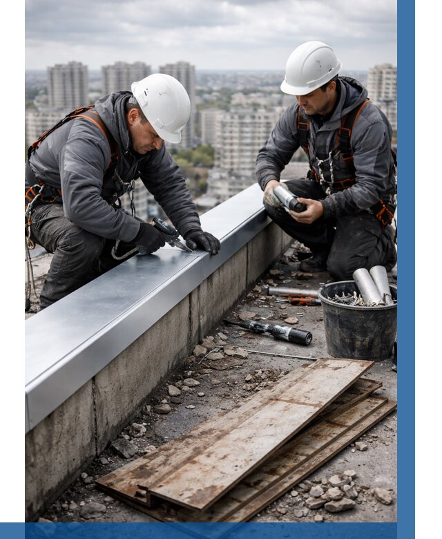 Замена парапетных крышек под ключ в Новокузнецке от 1233 р. | ВЫСОТНИК-Нвк