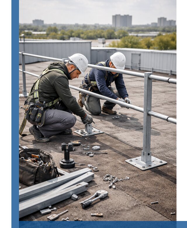 Монтаж кровельного ограждения в Новокузнецке под ключ с гарантией