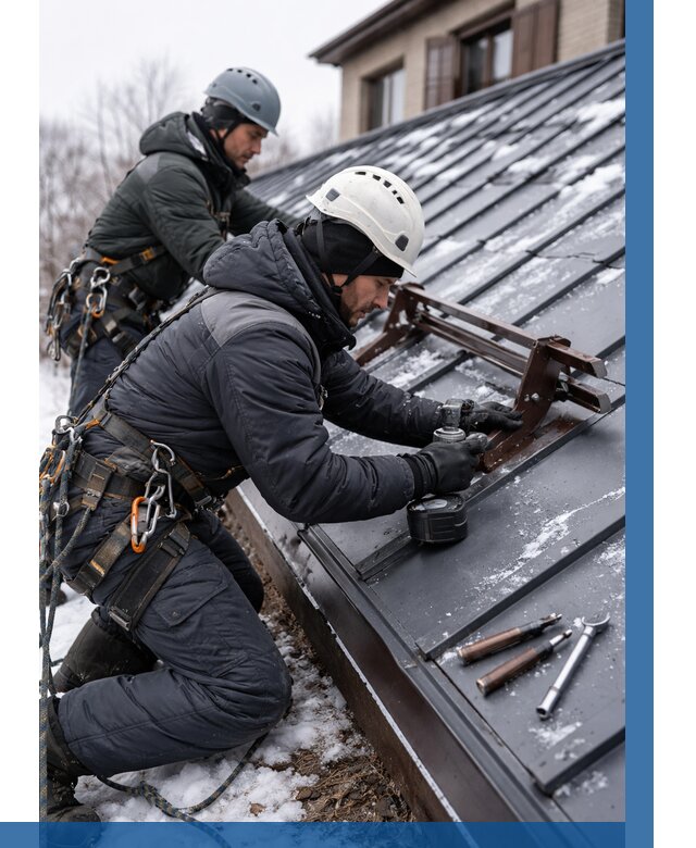 Монтаж снегозадержателей в Новокузнецке от 462 р. | ВЫСОТНИК-Нвк