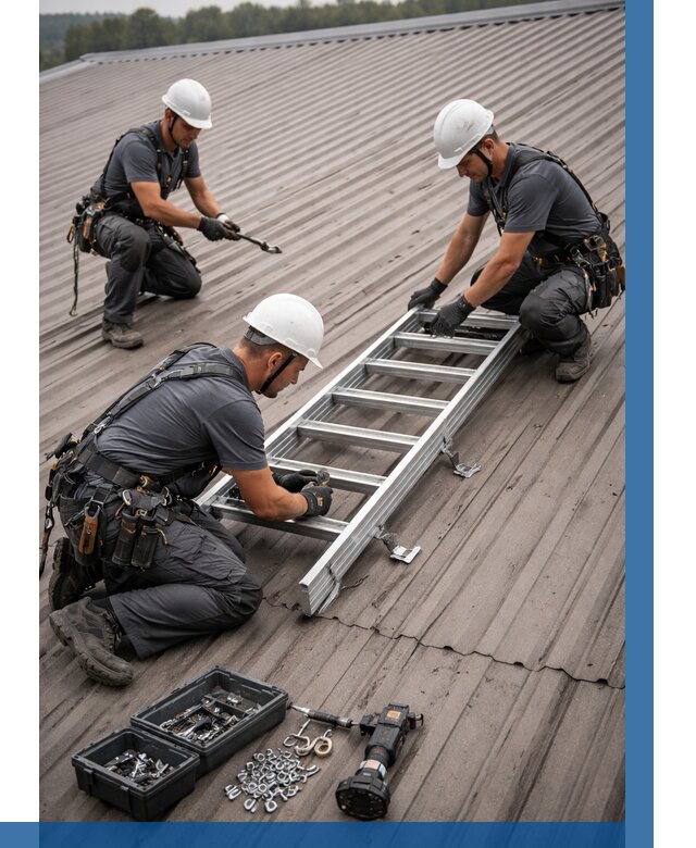 Монтаж кровельной лестницы в Новокузнецке от 4623 р. | ВЫСОТНИК-Нвк