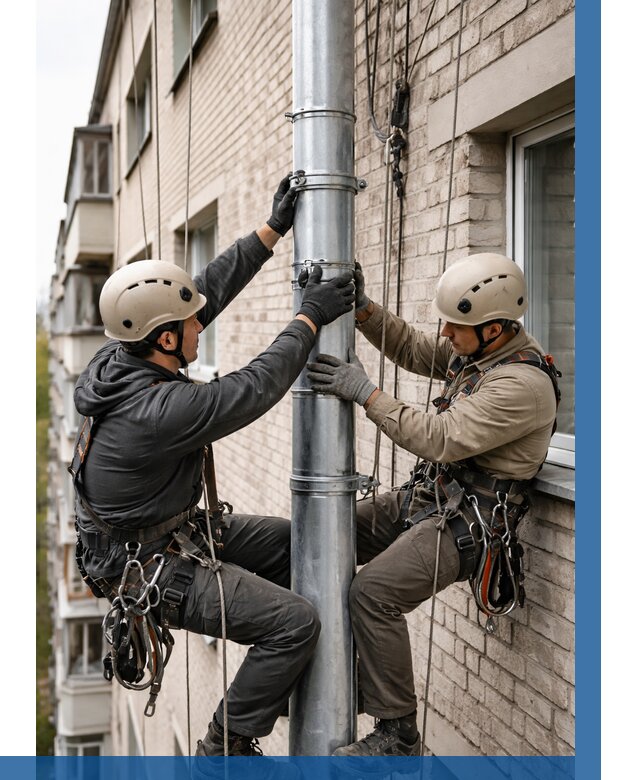 Замена водосточных труб в Новокузнецке от 6678 р. | ВЫСОТНИК-Нвк