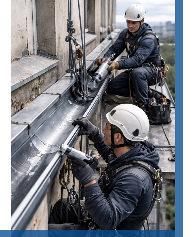 Ремонт водосточных желобов в Новокузнецке от 6678 р. | ВЫСОТНИК-Нвк