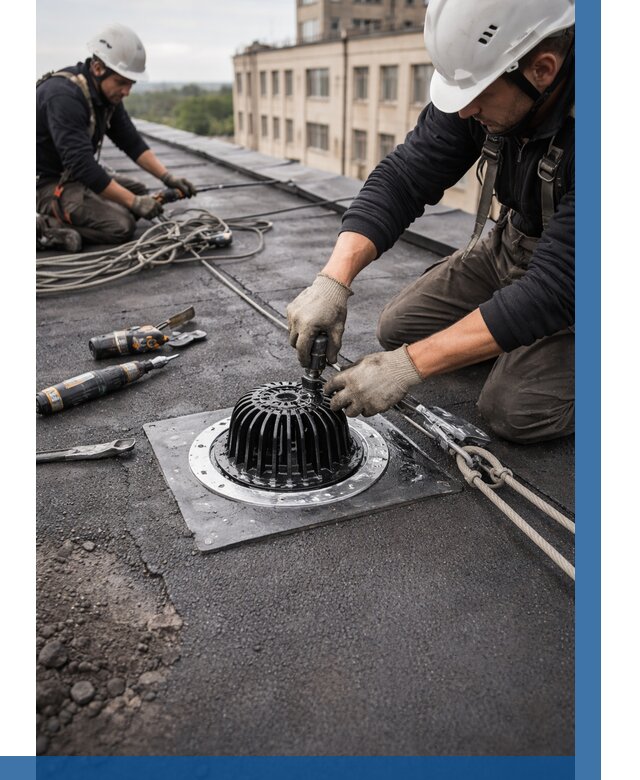 Установка водосточных воронок в Новокузнецке цена от 3596 р. | ВЫСОТНИК-Нвк