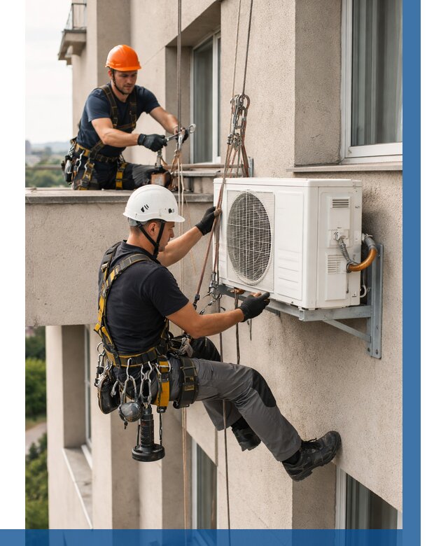 Монтаж внешнего блока кондиционера в Новокузнецке от 6678 р. | ВЫСОТНИК-Нвк