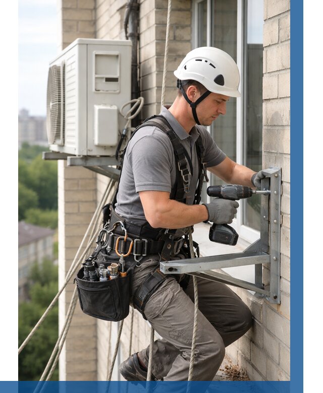 Установка кронштейнов кондиционера в Новокузнецке от 3596 р. | ВЫСОТНИК-Нвк