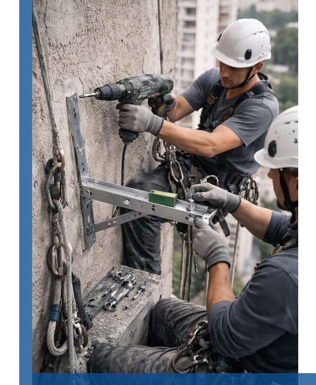 Установка кронштейнов кондиционера и крепежа в Новокузнецке