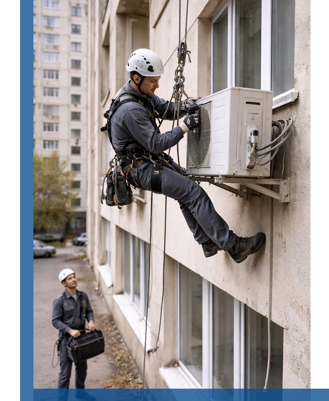 Демонтаж внешнего блока кондиционера в Новокузнецке профессионально