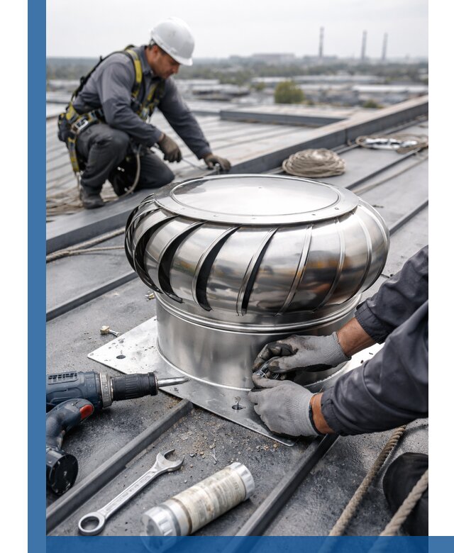 Установка дефлекторов на кровле в Новокузнецке профессионально