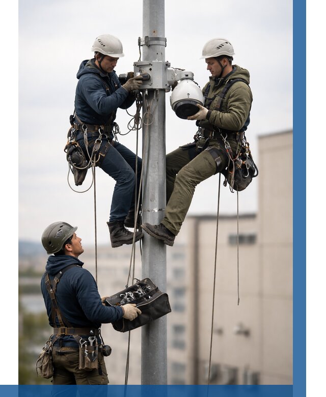 Установка видеокамер на мачте в Новокузнецке от 8733 р. | ВЫСОТНИК-Нвк