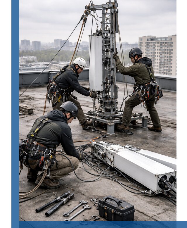 Демонтаж антенн на крыше зданий в Новокузнецке с гарантией