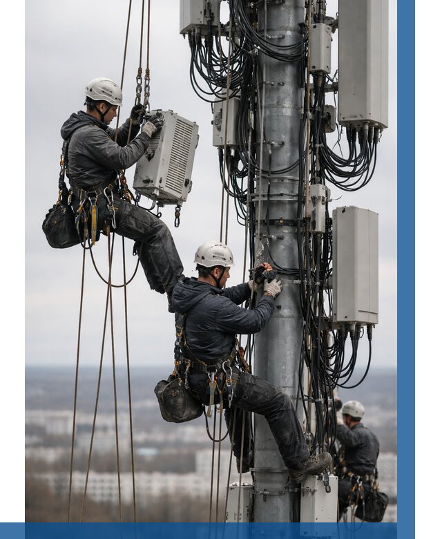 Монтаж оборудования связи на мачте в Новокузнецке от 7706 р. | ВЫСОТНИК-Нвк