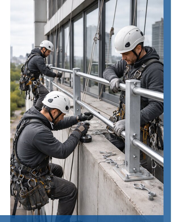 Монтаж ограждений на высоте в Новокузнецке, от 1233 р. | ВЫСОТНИК-Нвк
