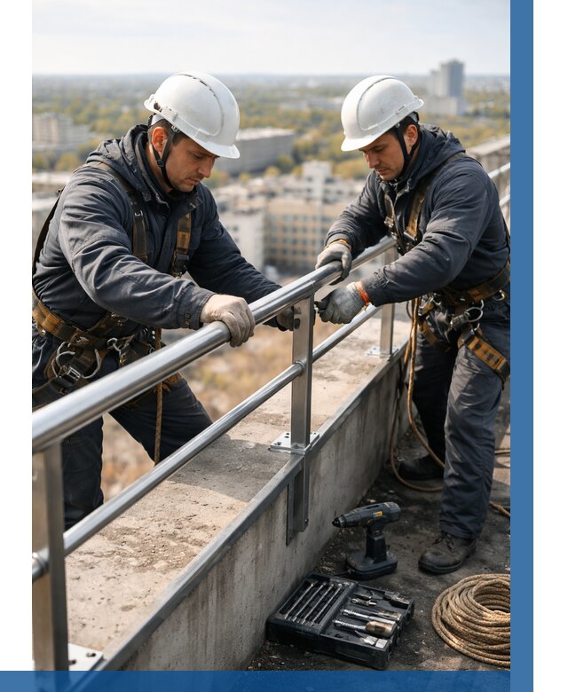 Монтаж перил на высоте в Новокузнецке от 2569 р. | ВЫСОТНИК-Нвк