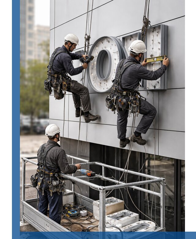 Профессиональный монтаж световых букв в Новокузнецке под ключ