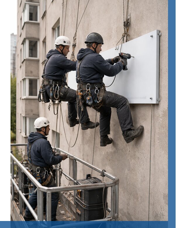 Монтаж табличек и указателей в Новокузнецке от 3596 р. | ВЫСОТНИК-Нвк