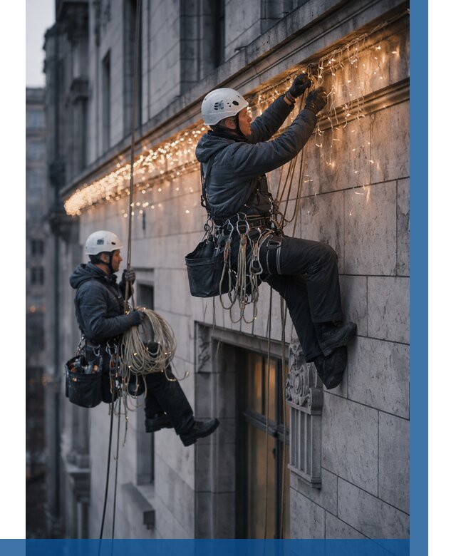 Монтаж новогодней иллюминации в Новокузнецке от 8733 р. | ВЫСОТНИК-Нвк