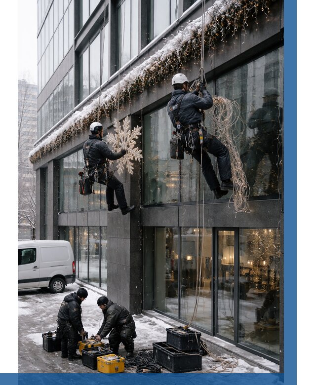 Демонтаж новогоднего оформления в Новокузнецке от 5651 р. | ВЫСОТНИК-Нвк