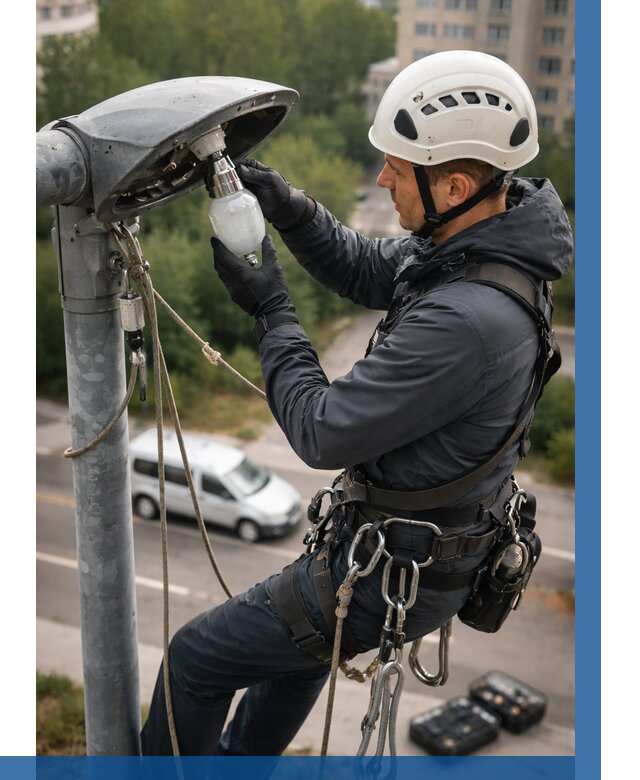 Замена ламп на высоте в Новокузнецке от 2569 р. | ВЫСОТНИК-Нвк