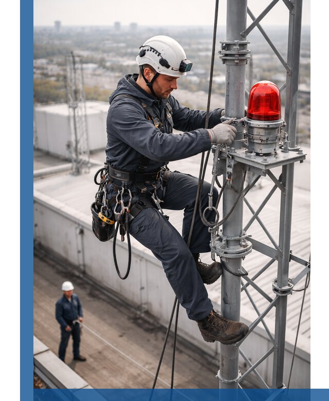 Монтаж заградительных огней и обслуживание объектов в Новокузнецке